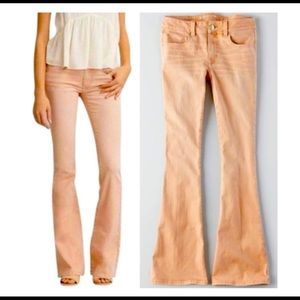 American Eagle Boho Artist Flare Jeans Peach